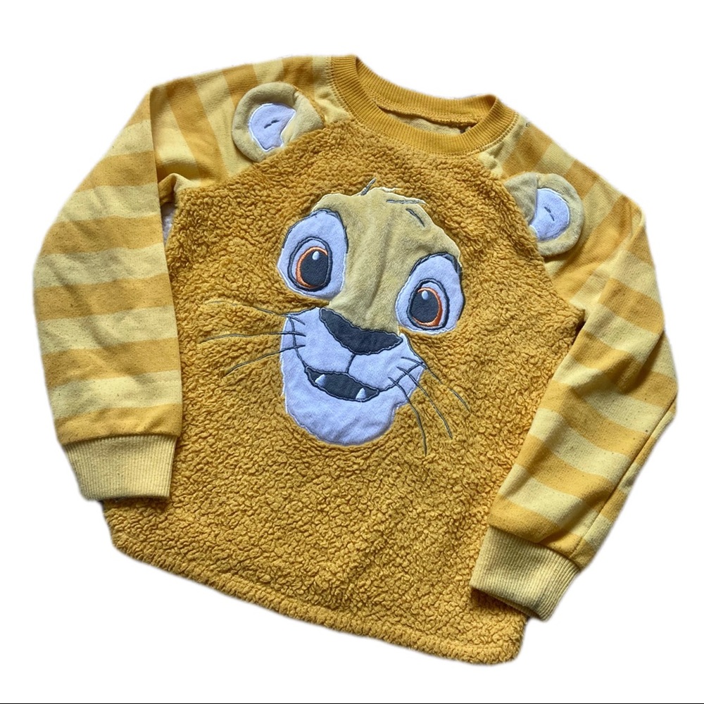 Disney Lion King Simba Sweater Kids 5 / 6 Unisex Sweatshirt Fleece Fuzzy Top